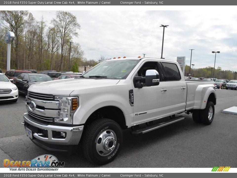 2018 Ford F350 Super Duty Lariat Crew Cab 4x4 White Platinum / Camel Photo #4