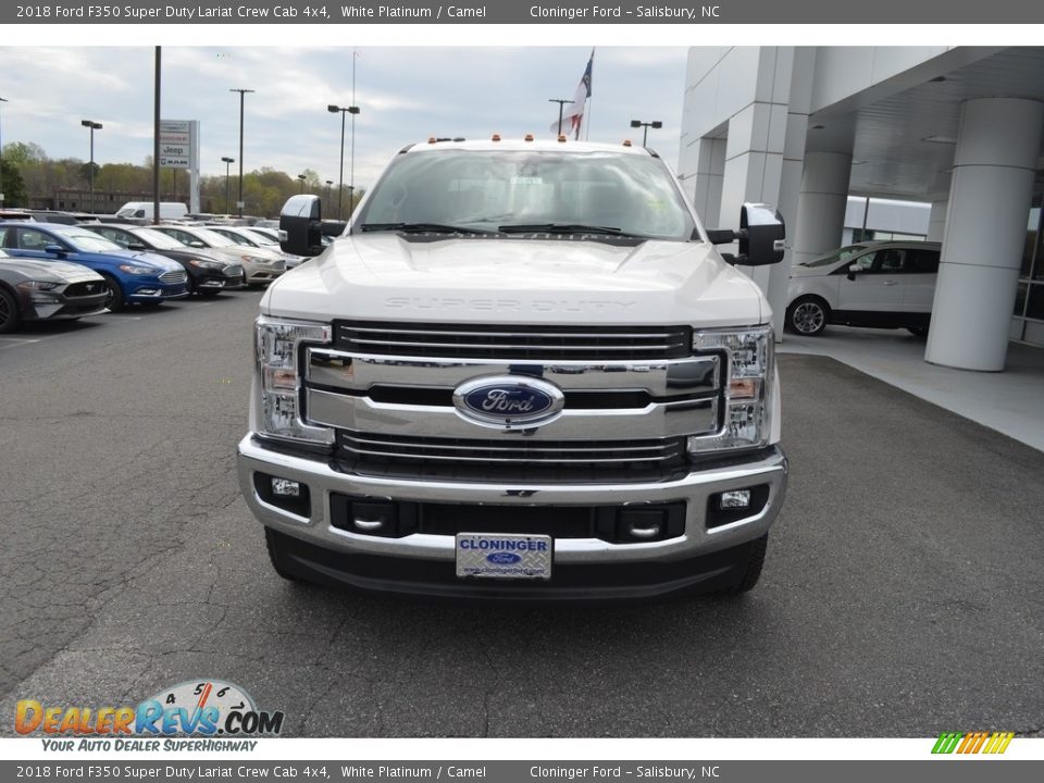 2018 Ford F350 Super Duty Lariat Crew Cab 4x4 White Platinum / Camel Photo #5