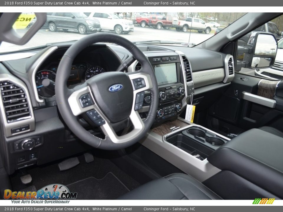 2018 Ford F350 Super Duty Lariat Crew Cab 4x4 White Platinum / Camel Photo #11
