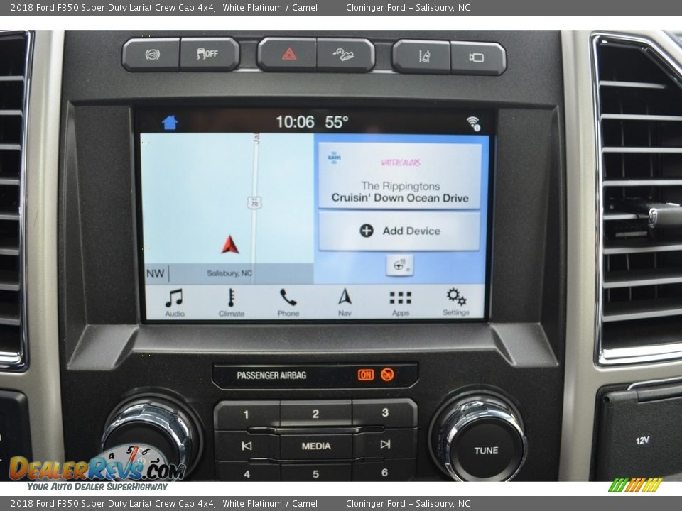 2018 Ford F350 Super Duty Lariat Crew Cab 4x4 White Platinum / Camel Photo #13