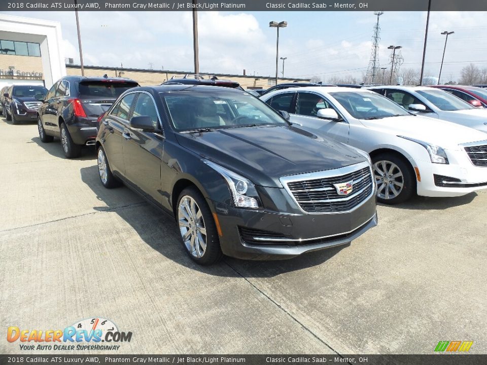 2018 Cadillac ATS Luxury AWD Phantom Gray Metallic / Jet Black/Light Platinum Photo #1