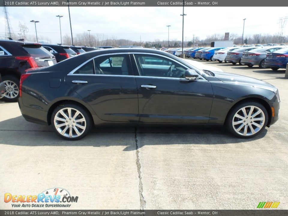 2018 Cadillac ATS Luxury AWD Phantom Gray Metallic / Jet Black/Light Platinum Photo #2