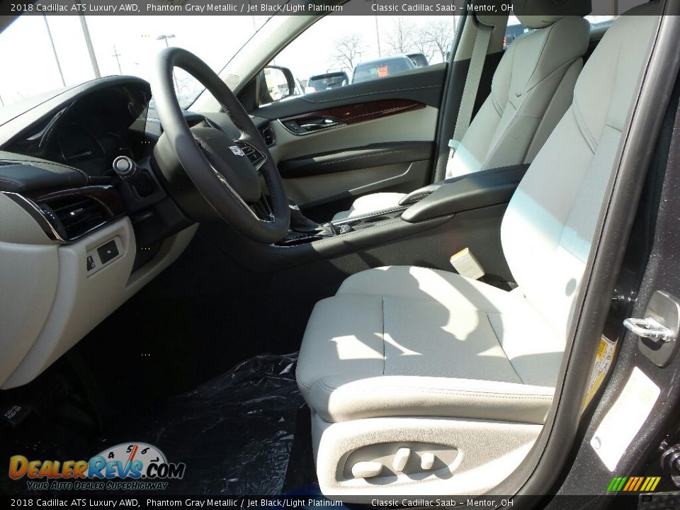 2018 Cadillac ATS Luxury AWD Phantom Gray Metallic / Jet Black/Light Platinum Photo #3