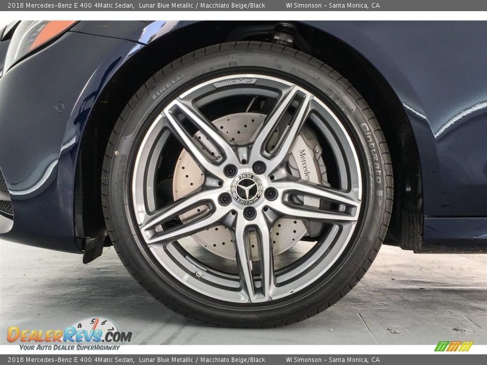 2018 Mercedes-Benz E 400 4Matic Sedan Lunar Blue Metallic / Macchiato Beige/Black Photo #9