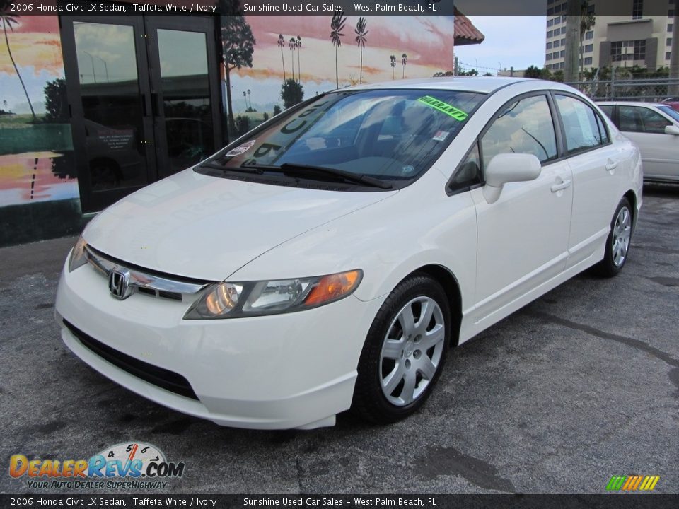 2006 Honda Civic LX Sedan Taffeta White / Ivory Photo #3