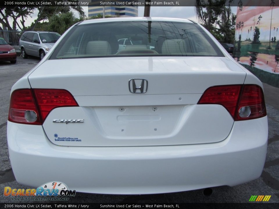 2006 Honda Civic LX Sedan Taffeta White / Ivory Photo #7