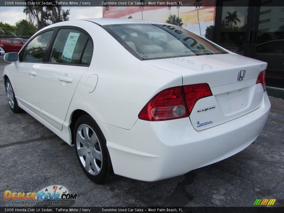 2006 Honda Civic LX Sedan Taffeta White / Ivory Photo #8
