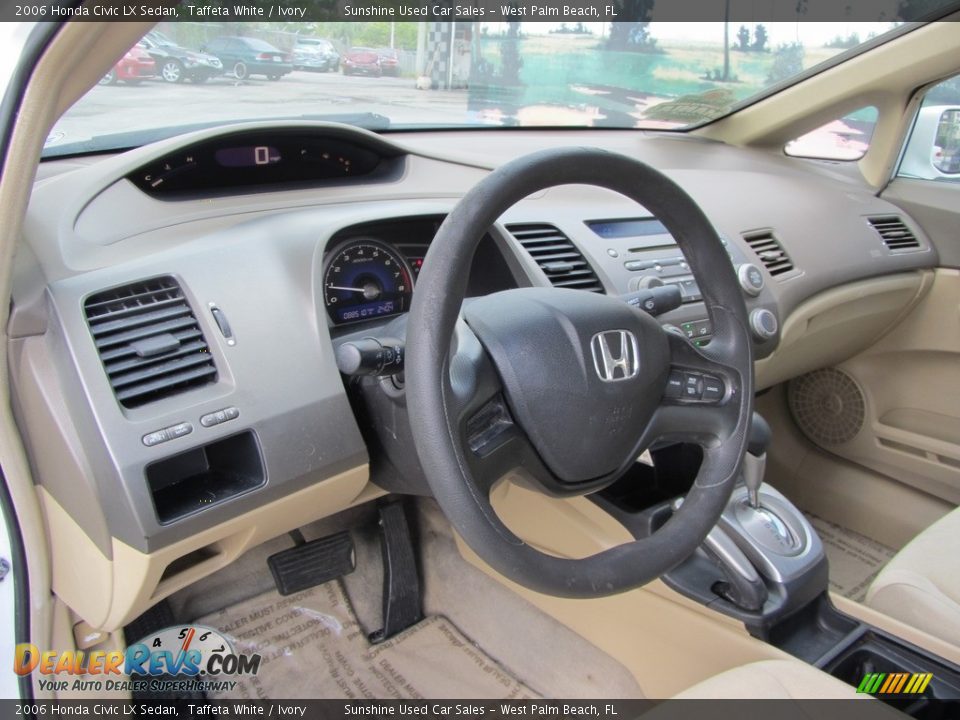 2006 Honda Civic LX Sedan Taffeta White / Ivory Photo #10