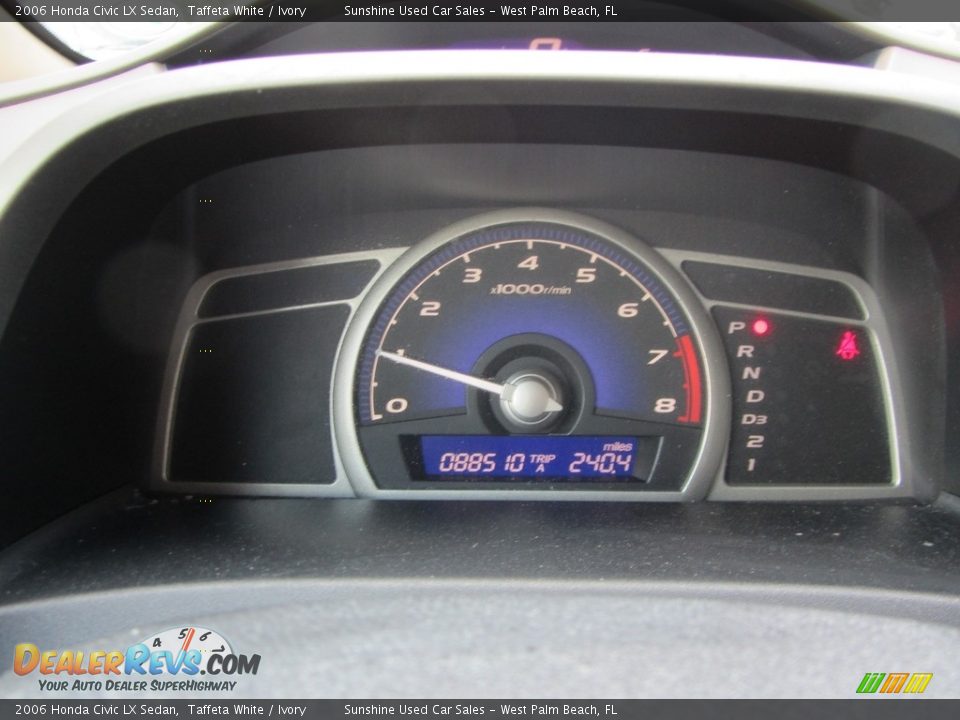 2006 Honda Civic LX Sedan Taffeta White / Ivory Photo #22
