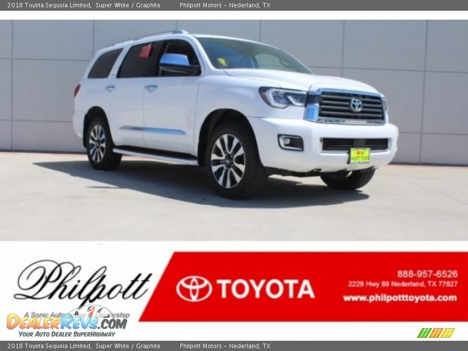 2018 Toyota Sequoia Limited Super White / Graphite Photo #1