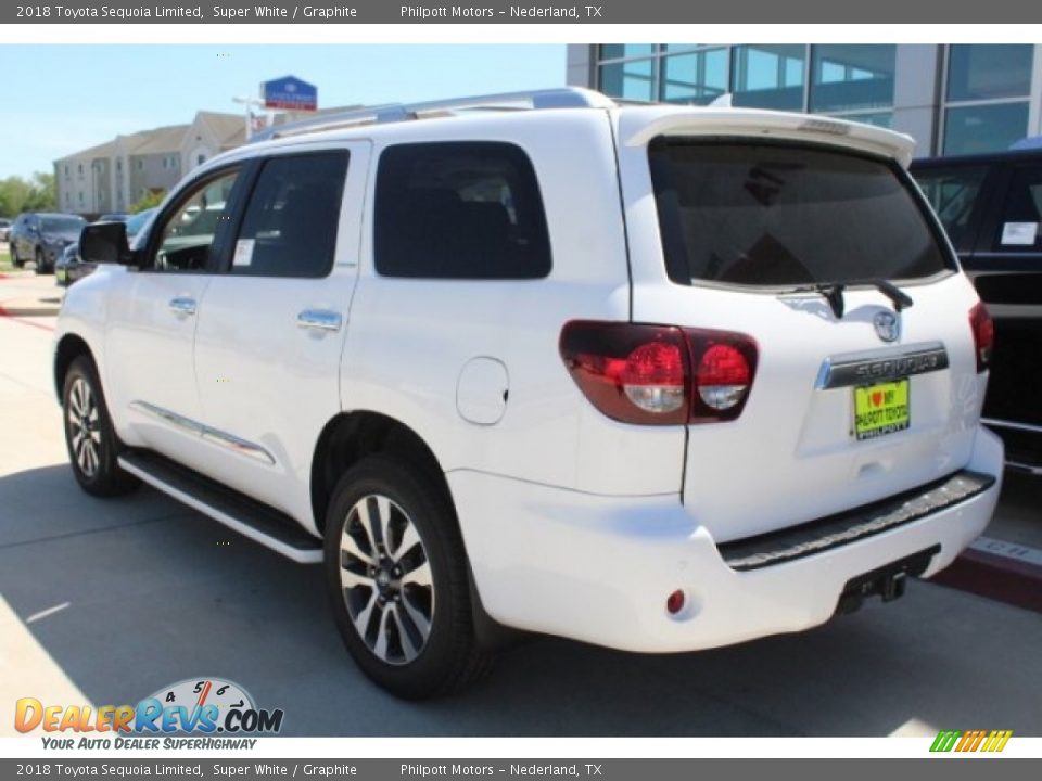 2018 Toyota Sequoia Limited Super White / Graphite Photo #6