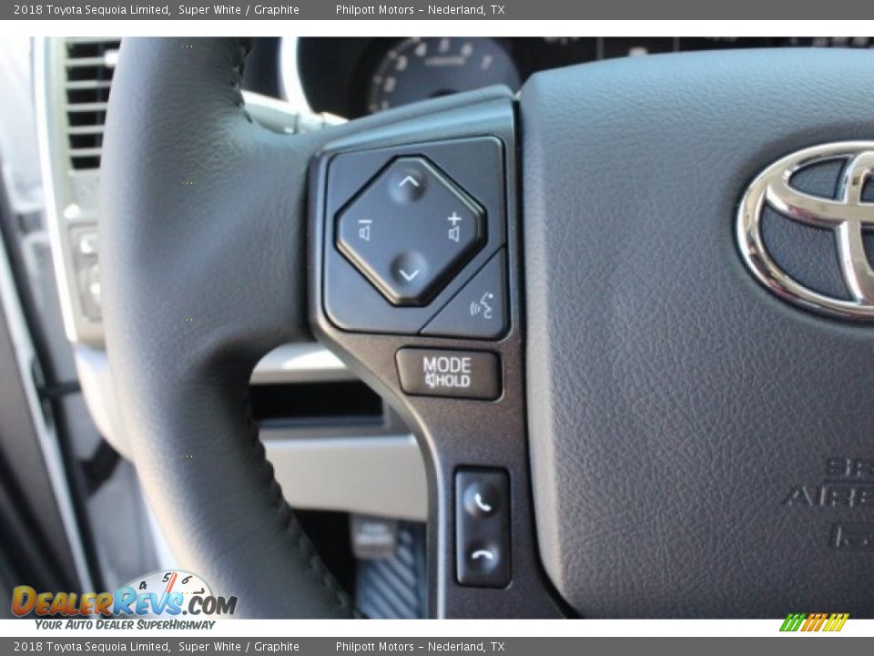 2018 Toyota Sequoia Limited Super White / Graphite Photo #20