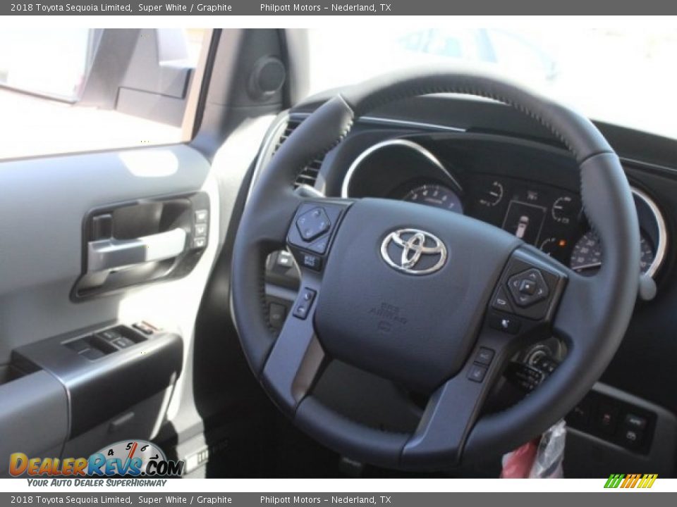 2018 Toyota Sequoia Limited Super White / Graphite Photo #28
