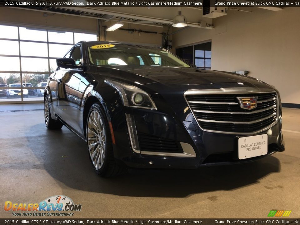 2015 Cadillac CTS 2.0T Luxury AWD Sedan Dark Adriatic Blue Metallic / Light Cashmere/Medium Cashmere Photo #1