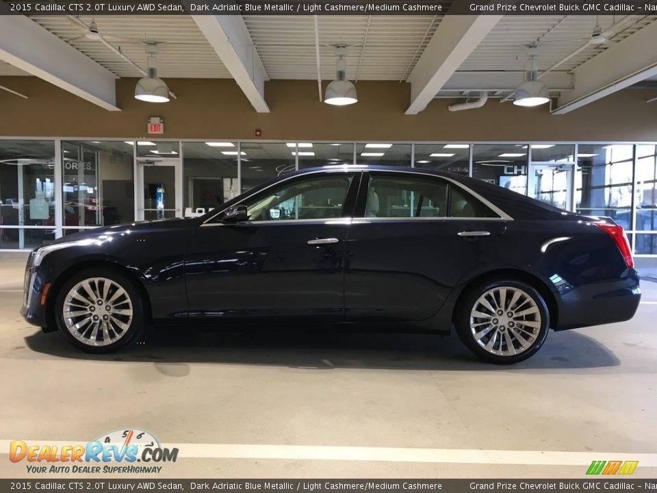 2015 Cadillac CTS 2.0T Luxury AWD Sedan Dark Adriatic Blue Metallic / Light Cashmere/Medium Cashmere Photo #3