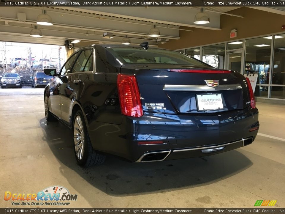 2015 Cadillac CTS 2.0T Luxury AWD Sedan Dark Adriatic Blue Metallic / Light Cashmere/Medium Cashmere Photo #4