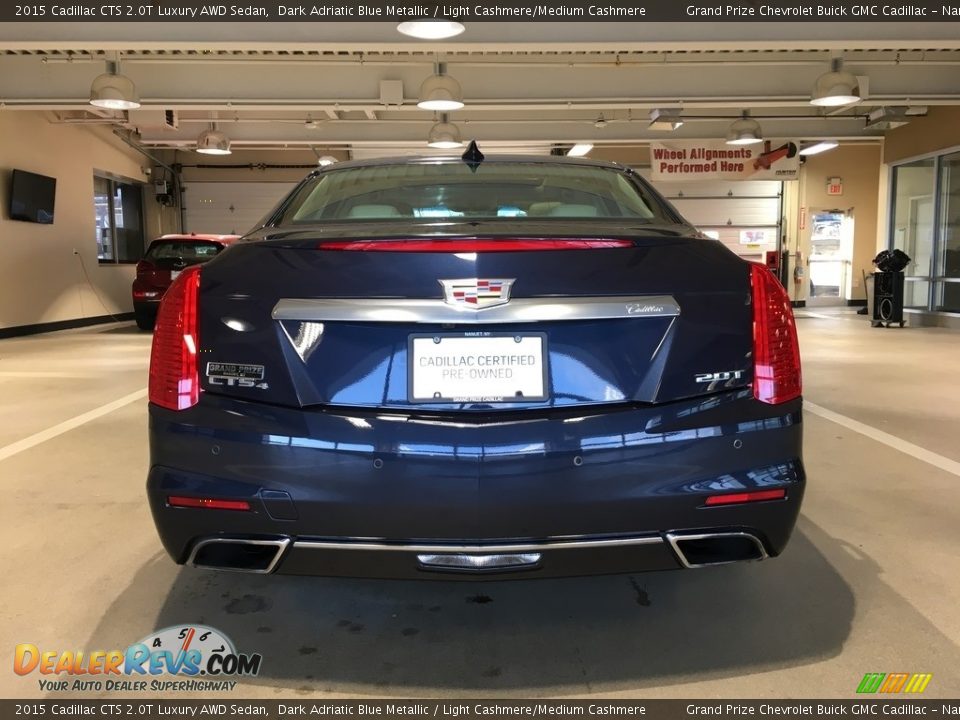 2015 Cadillac CTS 2.0T Luxury AWD Sedan Dark Adriatic Blue Metallic / Light Cashmere/Medium Cashmere Photo #5
