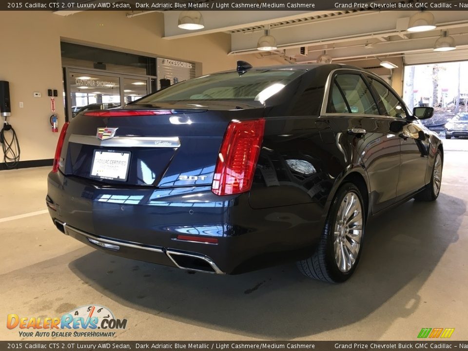 2015 Cadillac CTS 2.0T Luxury AWD Sedan Dark Adriatic Blue Metallic / Light Cashmere/Medium Cashmere Photo #6