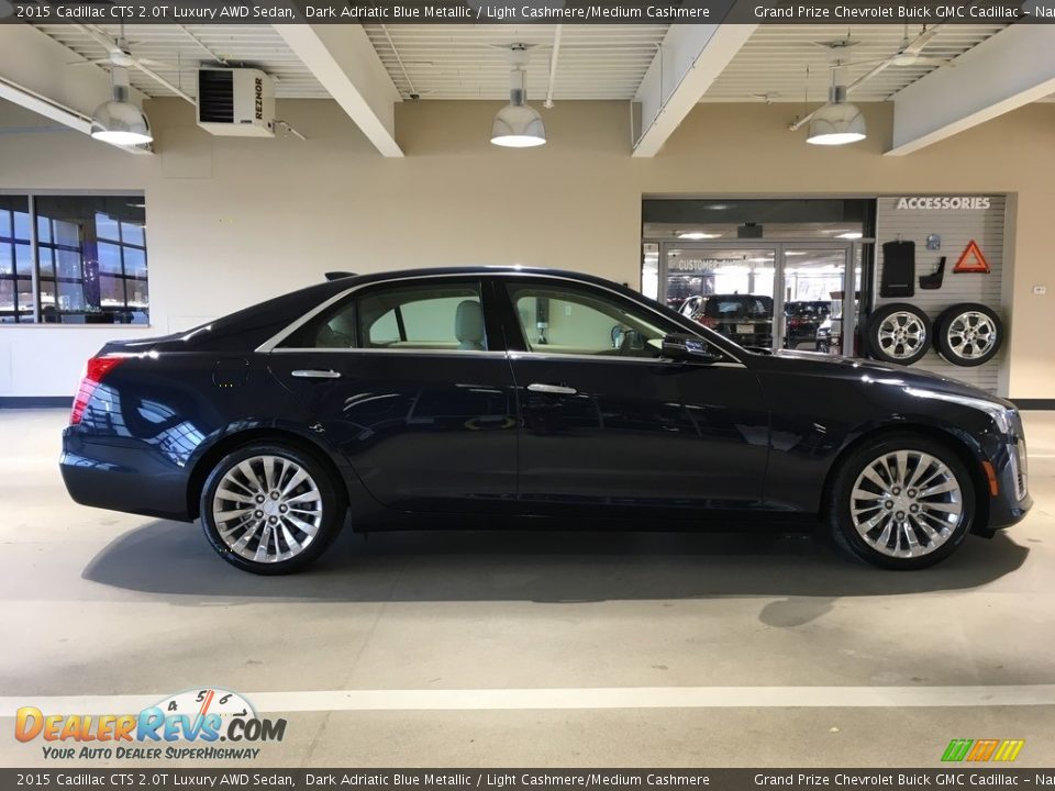 2015 Cadillac CTS 2.0T Luxury AWD Sedan Dark Adriatic Blue Metallic / Light Cashmere/Medium Cashmere Photo #7