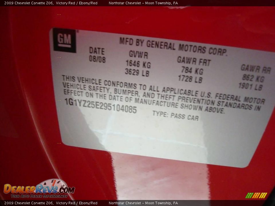 2009 Chevrolet Corvette Z06 Victory Red / Ebony/Red Photo #19