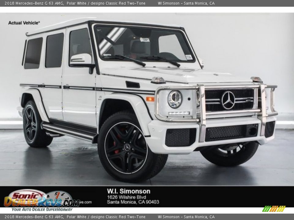 2018 Mercedes-Benz G 63 AMG Polar White / designo Classic Red Two-Tone Photo #1