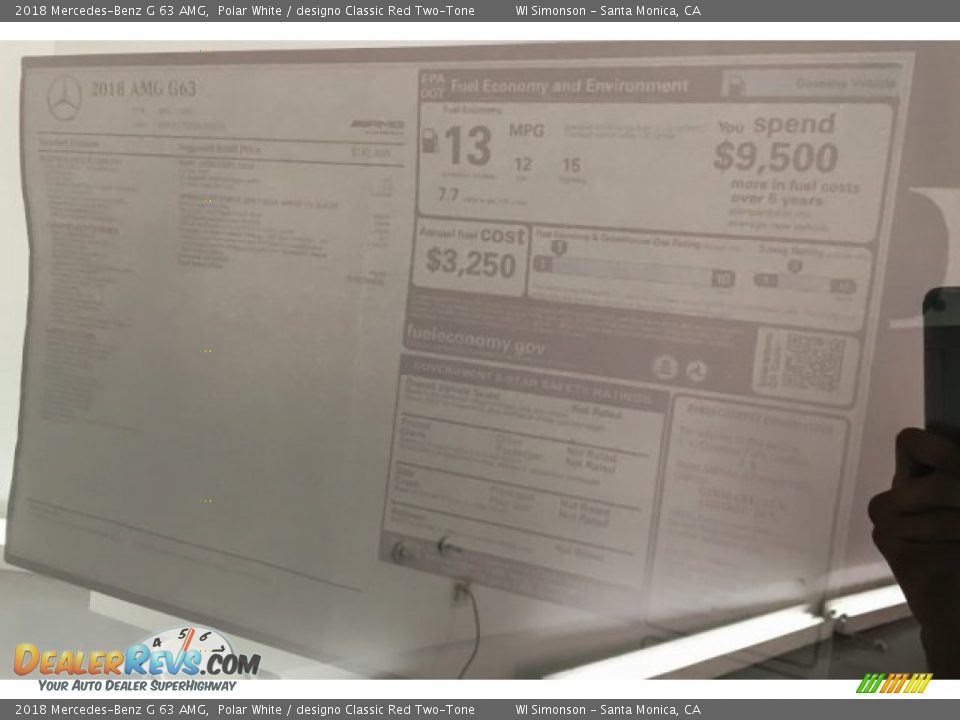 2018 Mercedes-Benz G 63 AMG Polar White / designo Classic Red Two-Tone Photo #34