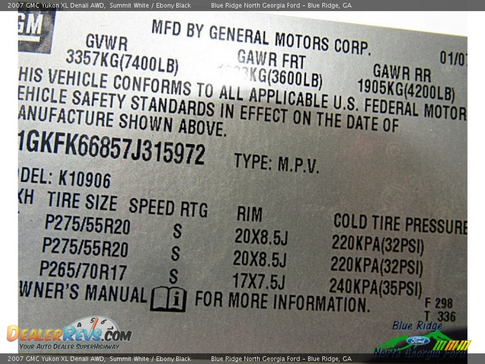 2007 GMC Yukon XL Denali AWD Summit White / Ebony Black Photo #24