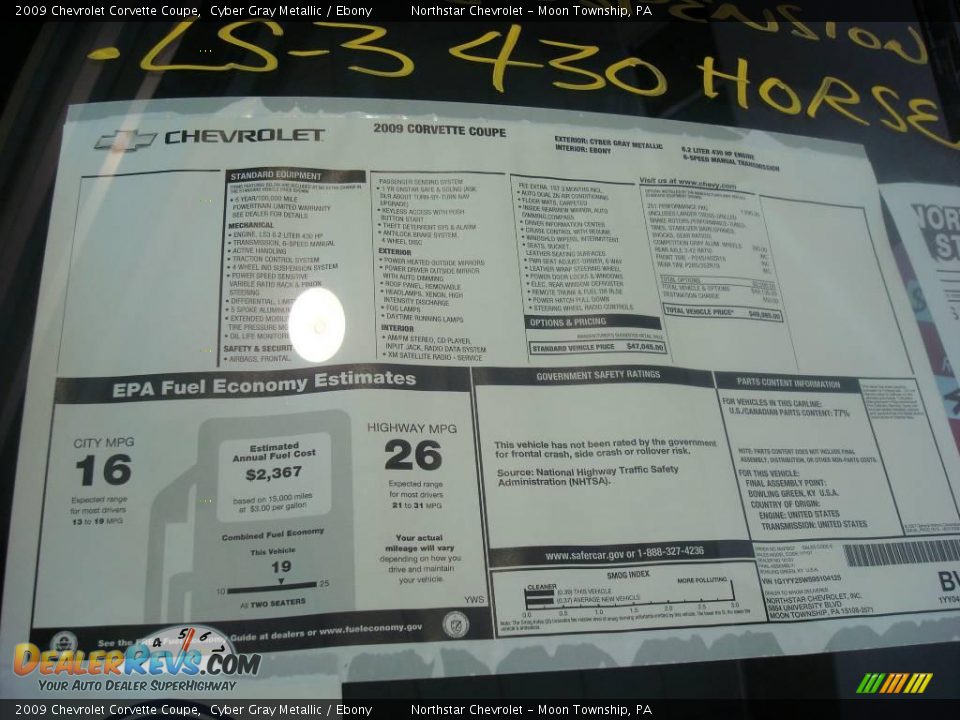 2009 Chevrolet Corvette Coupe Cyber Gray Metallic / Ebony Photo #18