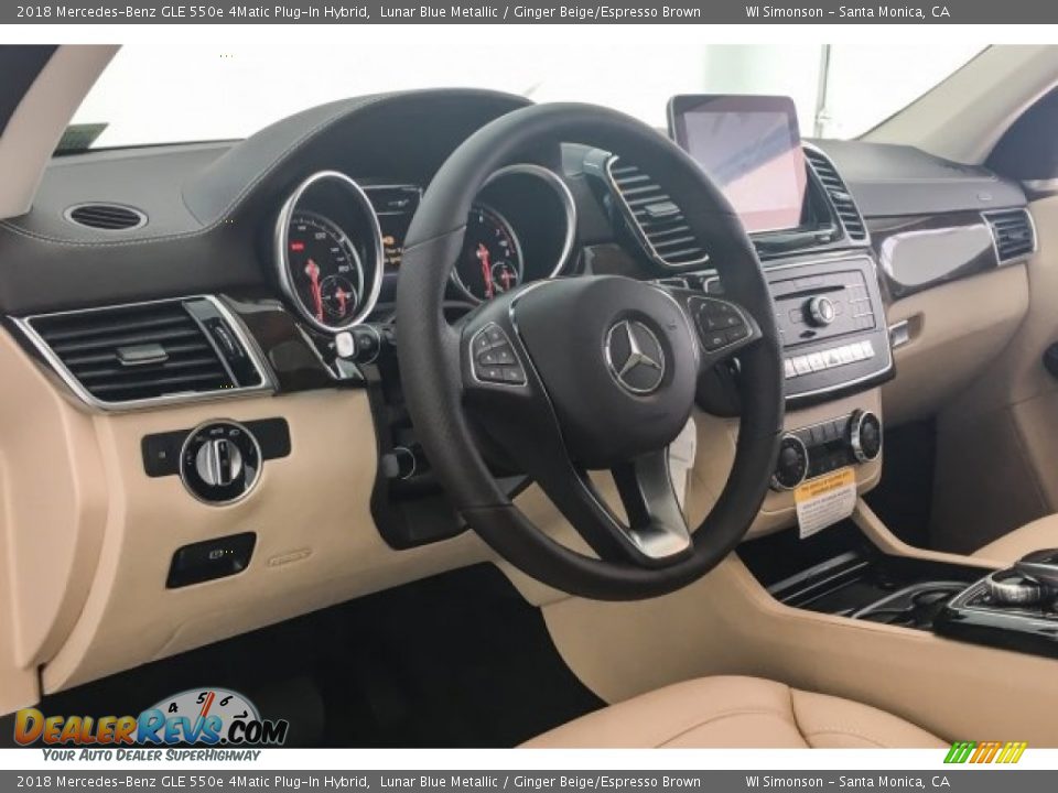 2018 Mercedes-Benz GLE 550e 4Matic Plug-In Hybrid Lunar Blue Metallic / Ginger Beige/Espresso Brown Photo #5
