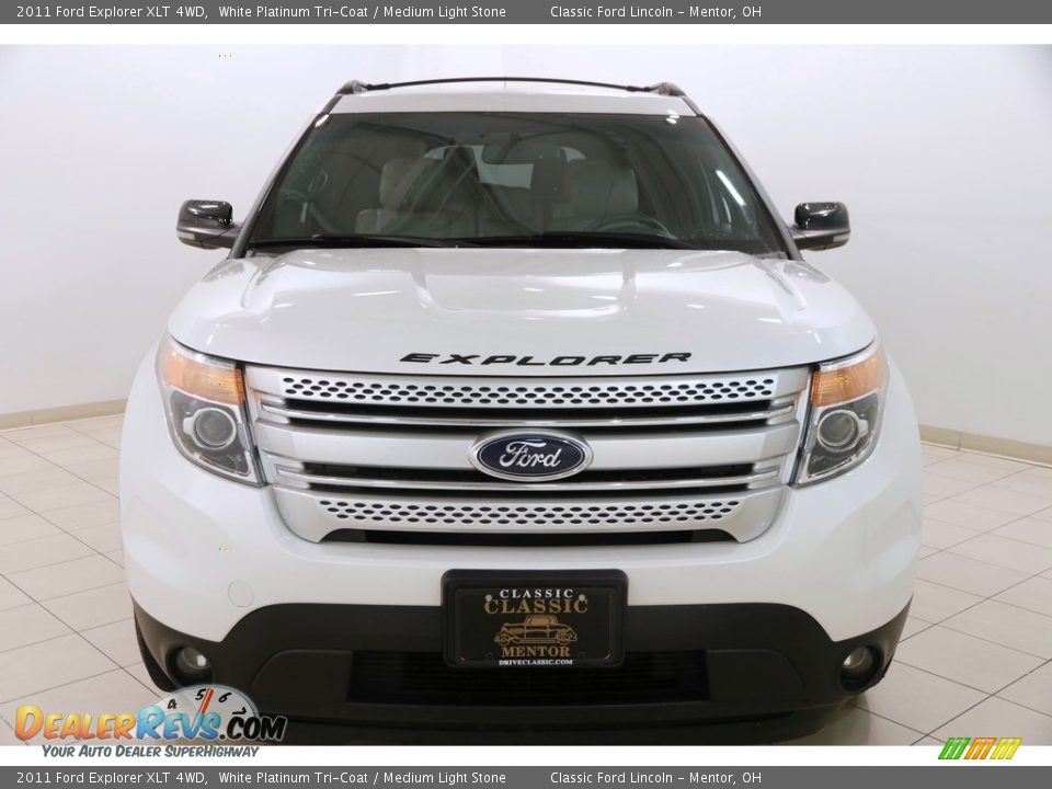 2011 Ford Explorer XLT 4WD White Platinum Tri-Coat / Medium Light Stone Photo #2