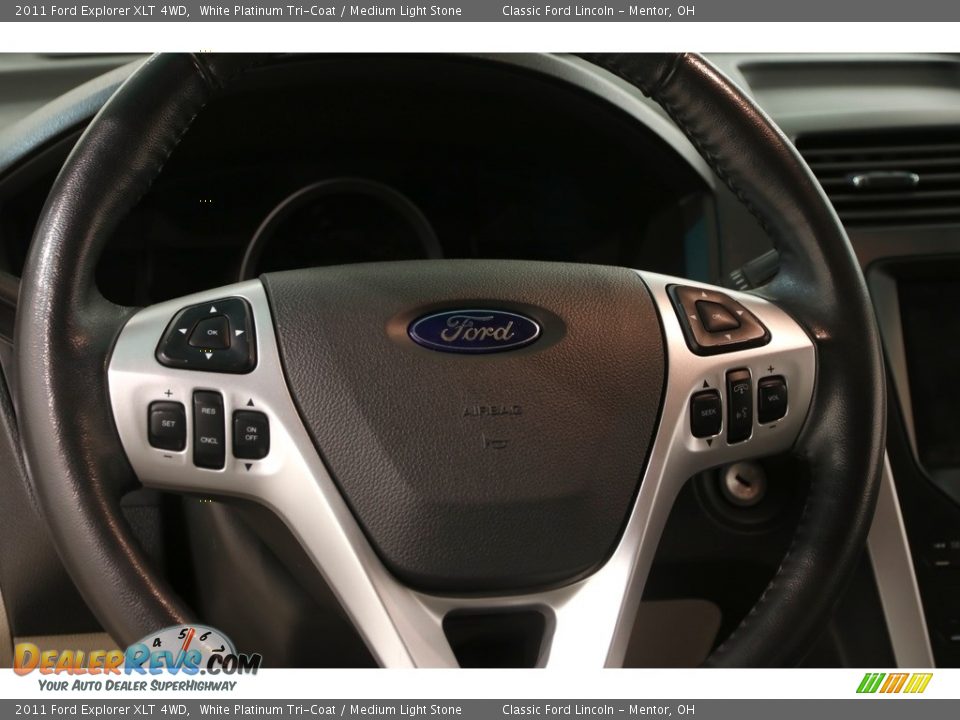 2011 Ford Explorer XLT 4WD White Platinum Tri-Coat / Medium Light Stone Photo #8