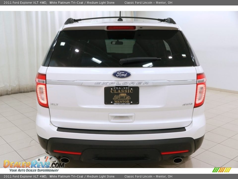 2011 Ford Explorer XLT 4WD White Platinum Tri-Coat / Medium Light Stone Photo #25
