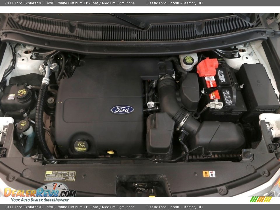 2011 Ford Explorer XLT 4WD White Platinum Tri-Coat / Medium Light Stone Photo #26