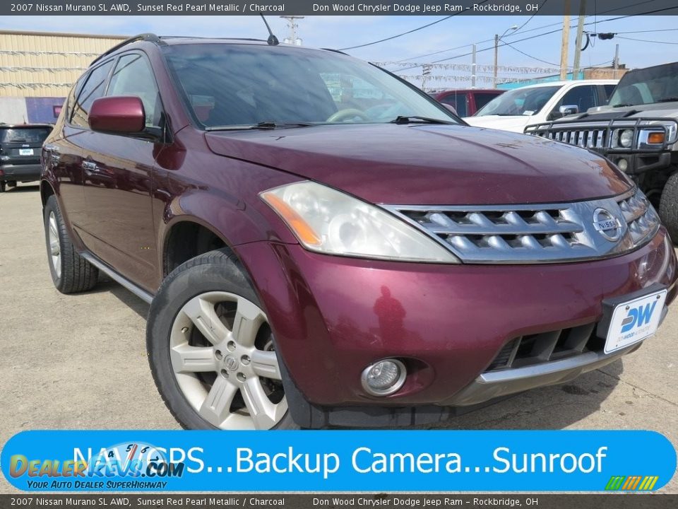2007 Nissan Murano SL AWD Sunset Red Pearl Metallic / Charcoal Photo #1