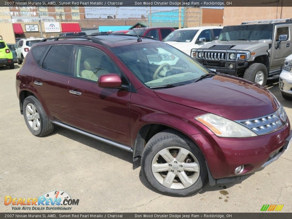 2007 Nissan Murano SL AWD Sunset Red Pearl Metallic / Charcoal Photo #7