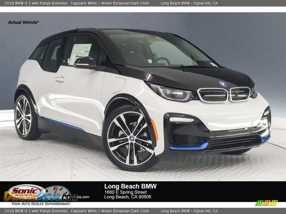 2018 BMW i3 S with Range Extender Capparis White / Atelier European Dark Cloth Photo #1