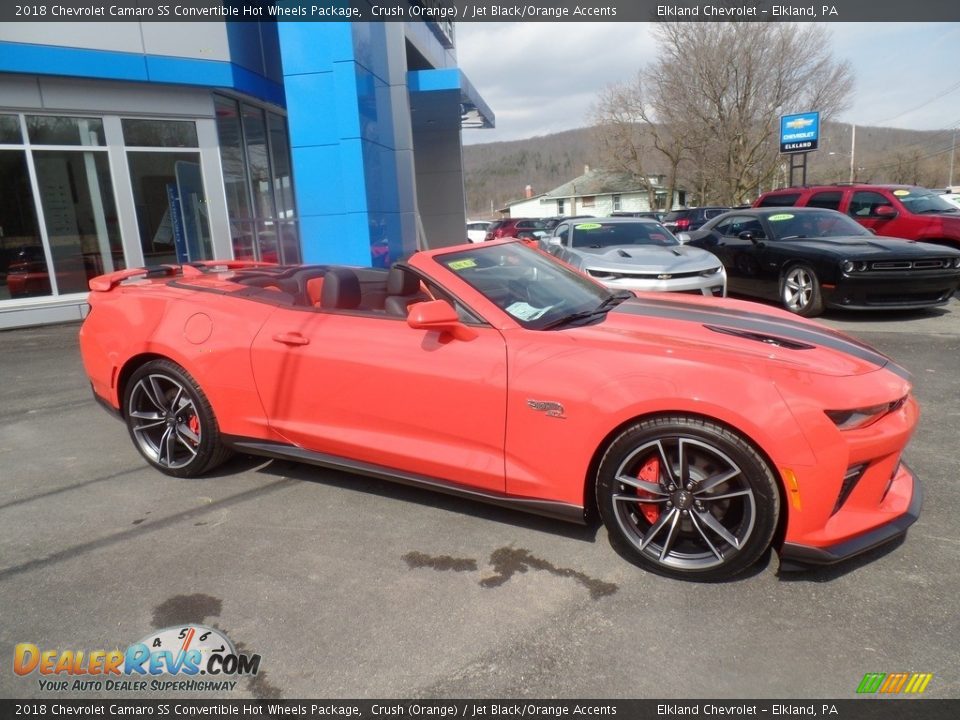 2018 Chevrolet Camaro SS Convertible Hot Wheels Package Crush (Orange) / Jet Black/Orange Accents Photo #4