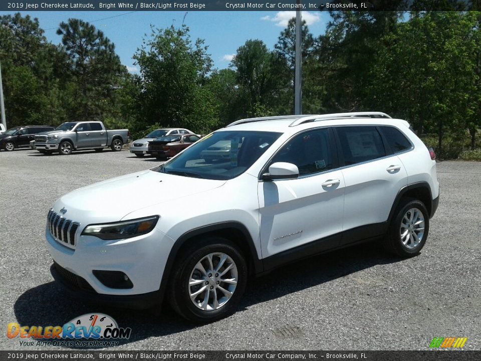 2019 Jeep Cherokee Latitude Bright White / Black/Light Frost Beige Photo #1