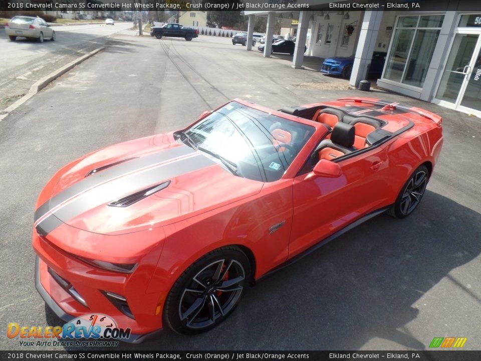 2018 Chevrolet Camaro SS Convertible Hot Wheels Package Crush (Orange) / Jet Black/Orange Accents Photo #7