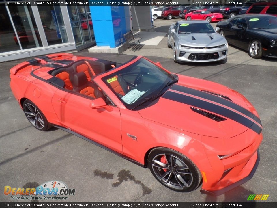 2018 Chevrolet Camaro SS Convertible Hot Wheels Package Crush (Orange) / Jet Black/Orange Accents Photo #8
