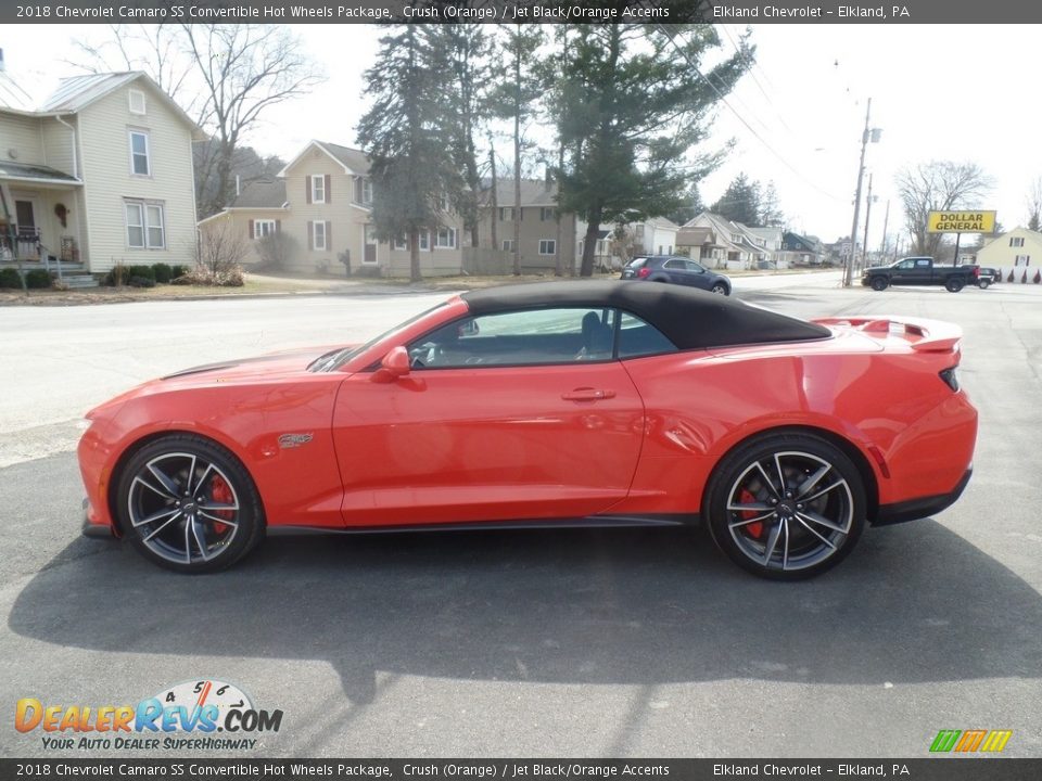 2018 Chevrolet Camaro SS Convertible Hot Wheels Package Crush (Orange) / Jet Black/Orange Accents Photo #9