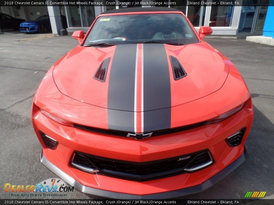 2018 Chevrolet Camaro SS Convertible Hot Wheels Package Crush (Orange) / Jet Black/Orange Accents Photo #11