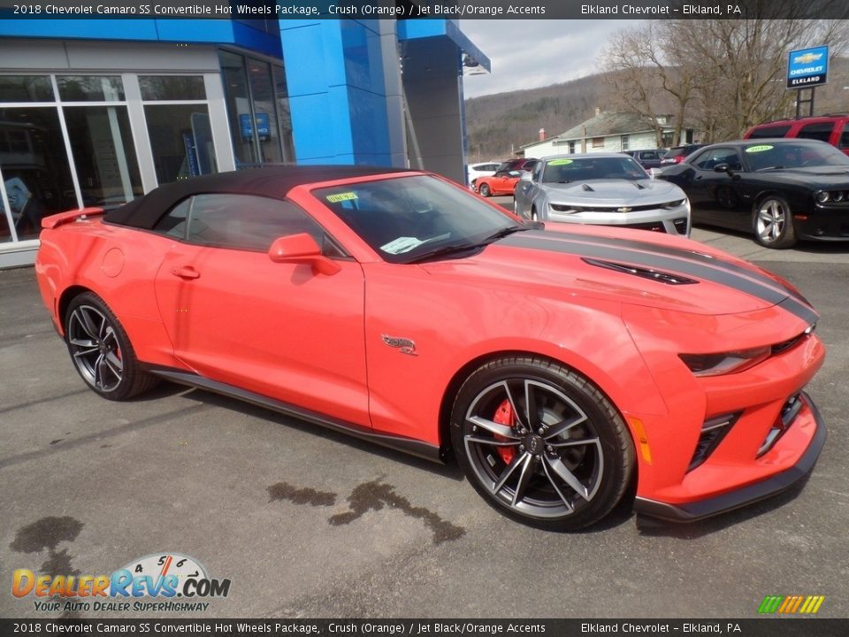 2018 Chevrolet Camaro SS Convertible Hot Wheels Package Crush (Orange) / Jet Black/Orange Accents Photo #13