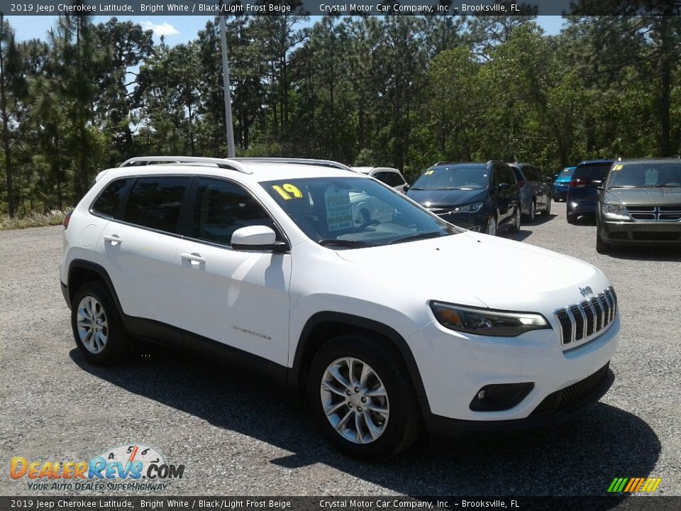 2019 Jeep Cherokee Latitude Bright White / Black/Light Frost Beige Photo #7