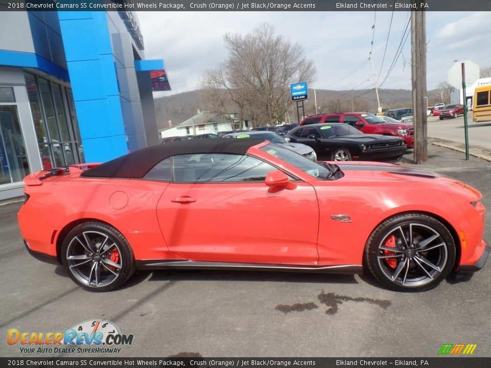 2018 Chevrolet Camaro SS Convertible Hot Wheels Package Crush (Orange) / Jet Black/Orange Accents Photo #15