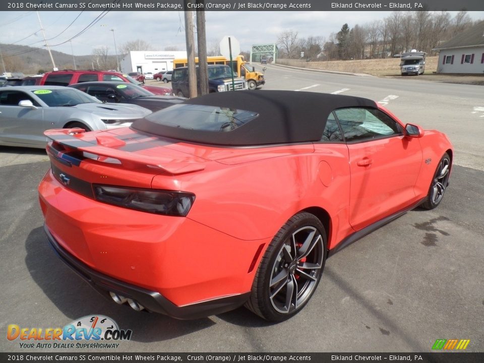 2018 Chevrolet Camaro SS Convertible Hot Wheels Package Crush (Orange) / Jet Black/Orange Accents Photo #16