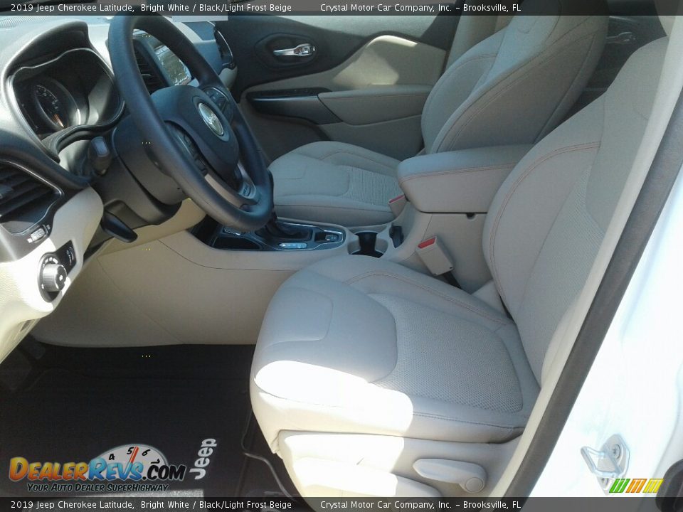 2019 Jeep Cherokee Latitude Bright White / Black/Light Frost Beige Photo #9
