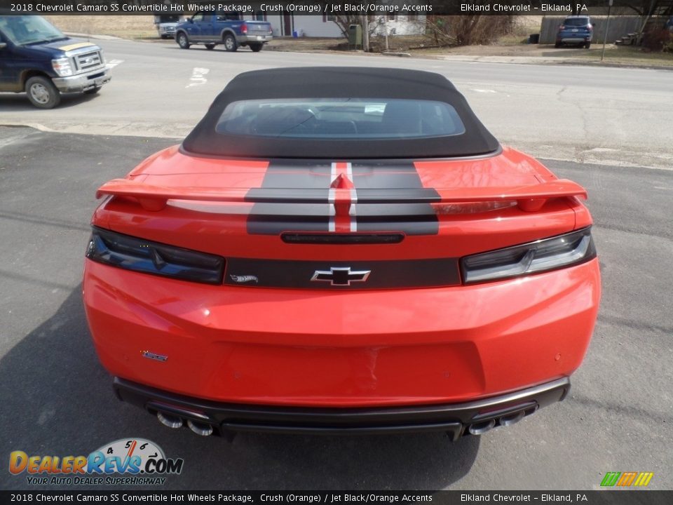 2018 Chevrolet Camaro SS Convertible Hot Wheels Package Crush (Orange) / Jet Black/Orange Accents Photo #17