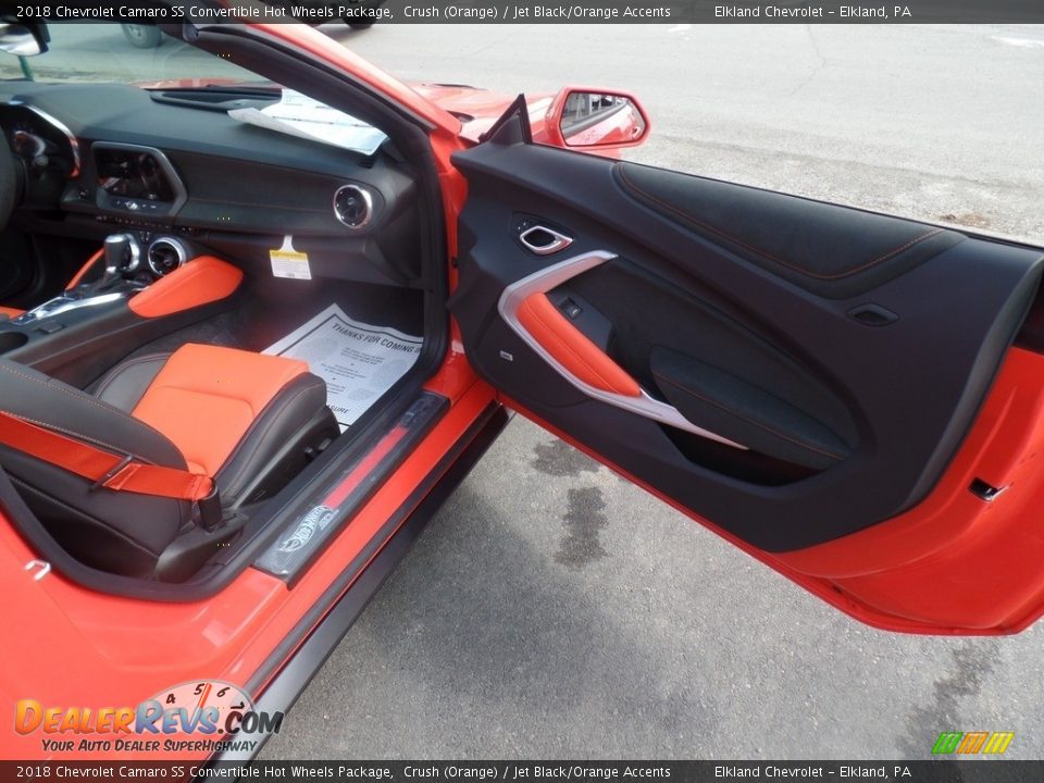 2018 Chevrolet Camaro SS Convertible Hot Wheels Package Crush (Orange) / Jet Black/Orange Accents Photo #20