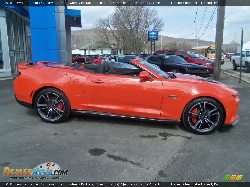 2018 Chevrolet Camaro SS Convertible Hot Wheels Package Crush (Orange) / Jet Black/Orange Accents Photo #24